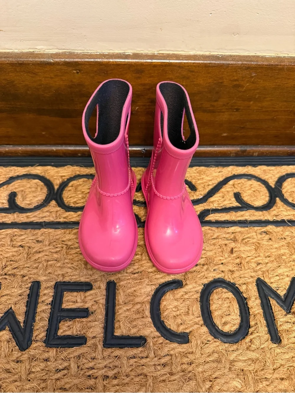 UGG Bright Pink Pull-On Rain Boots 4T